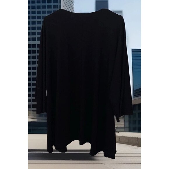 Avenue Black Stretchy Open Cardigan Sweater New with Tag Size 18 Light Weight. - Picture 4 of 5